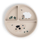 Snacktallerk med sugekopp Stick&Stay silikon Tiny Farm sand - Done by Deer forfra
