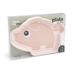 Snacktallerk silikon Stick&Stay Pigee Pink med sugekopp montert