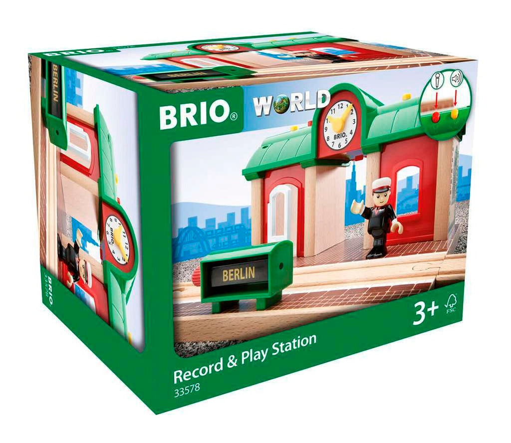 Snakkende togstasjon med lyd og lys - BRIO World nærbilde