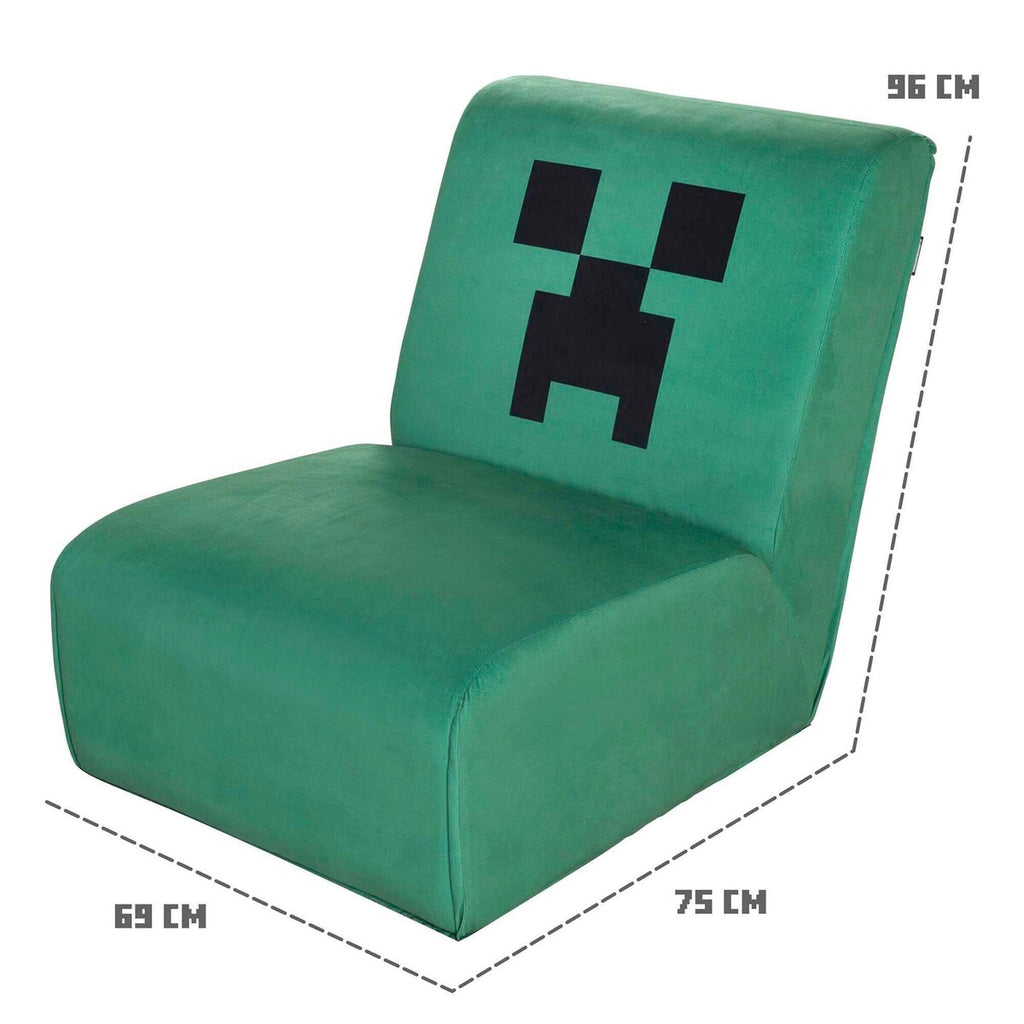 Nærbilde av stoff på Snurrestol Creeper MINECRAFT med 360° dreifunksjon