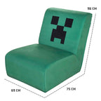 Nærbilde av stoff på Snurrestol Creeper MINECRAFT med 360° dreifunksjon