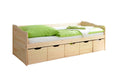 Sofaseng Maria med 5 skuffer i furu natur 96x205 cm forfra