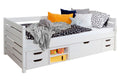 Sofaseng Naomi med skuffer 120x200 cm furu hvit forfra