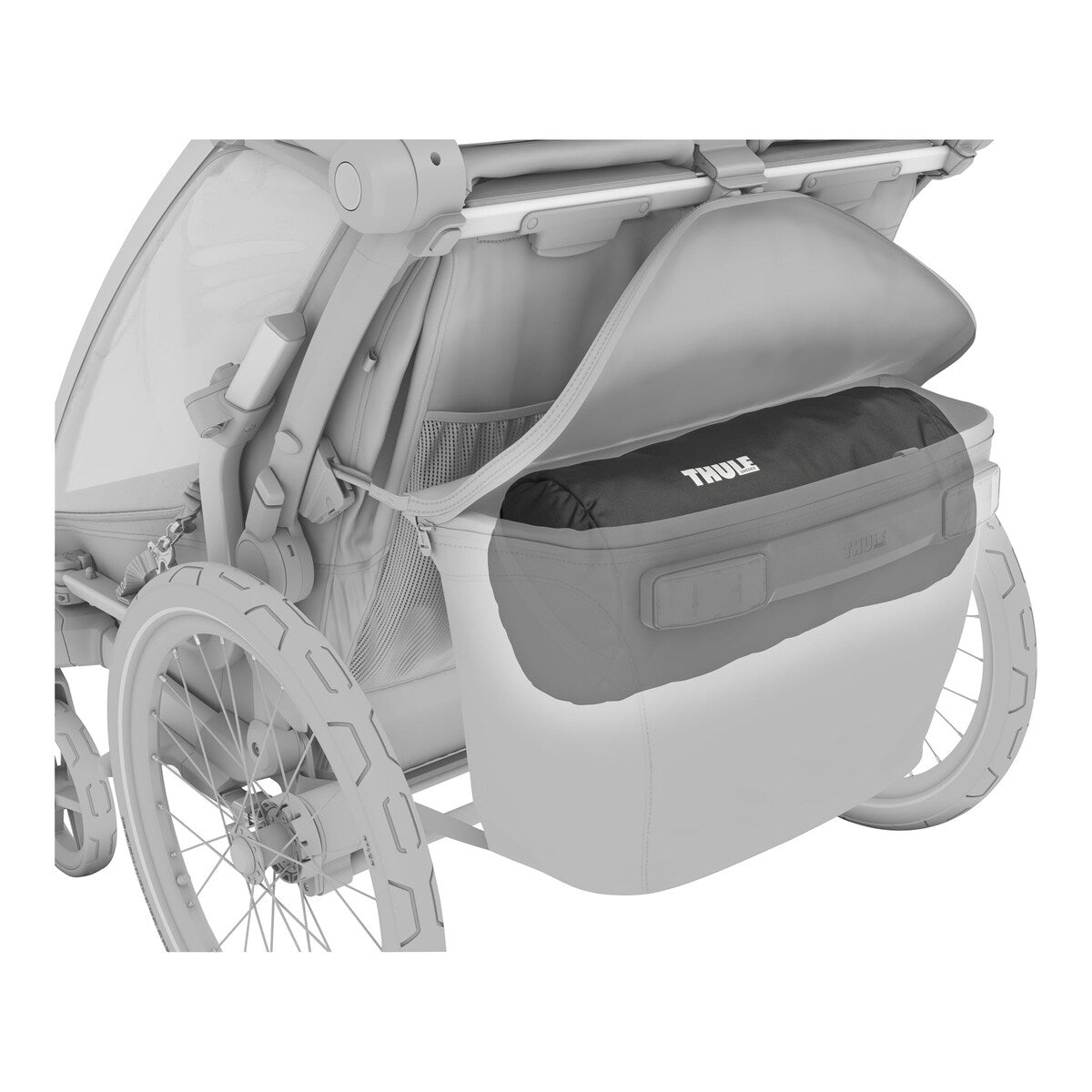 Pakking av Sol- og vindskjerm Sun and Wind Tarp for Chariot i transportpose