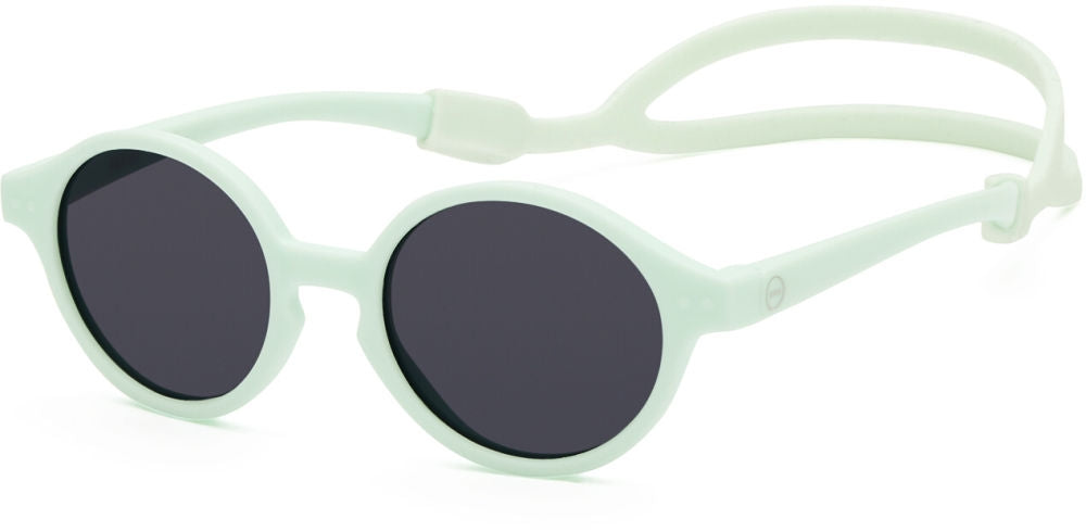 Solbriller Sun Kids aqua green bakside og silikonbånd