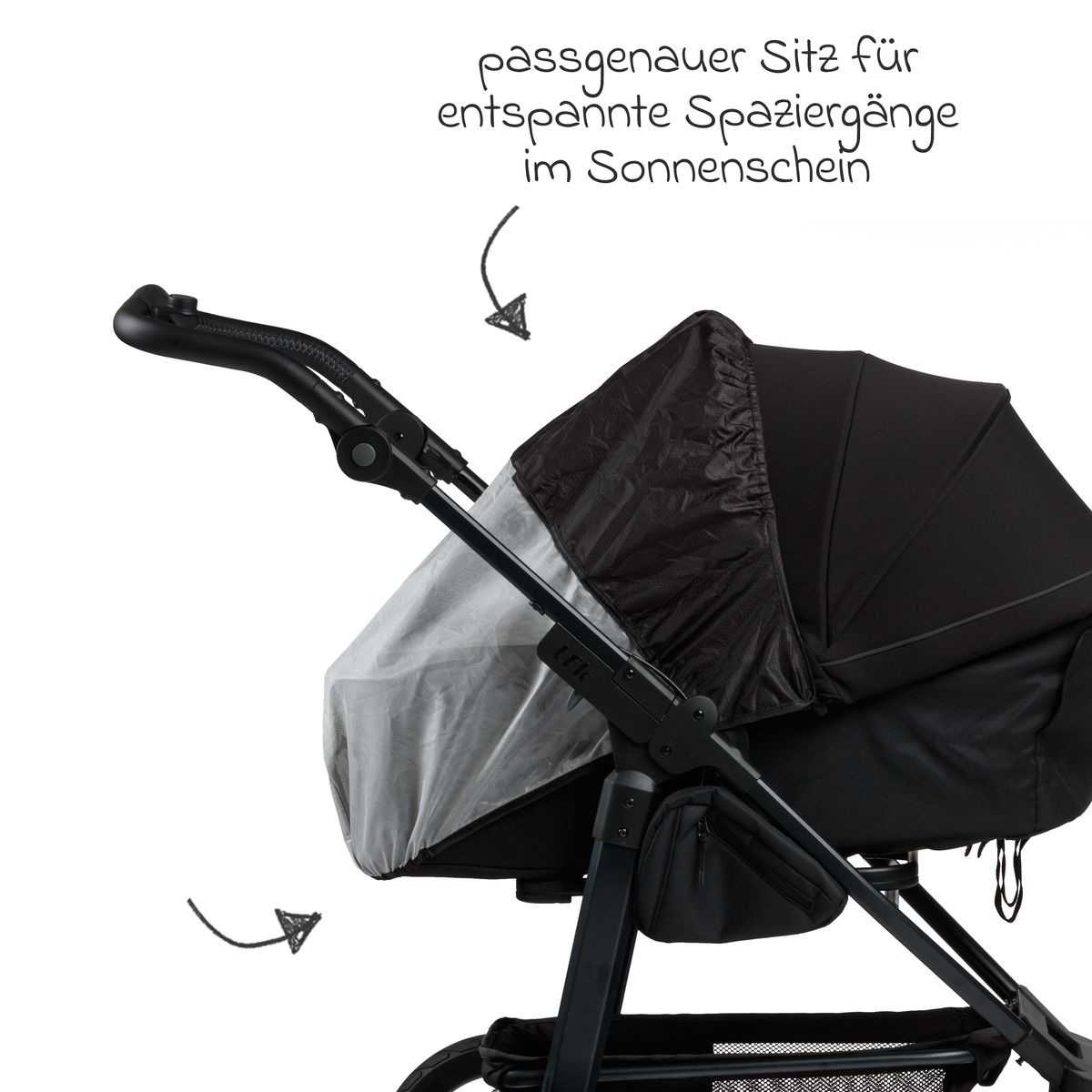 Nærbilde av Solskjerming til Mono 3, Mono 4 og Pro kombivogn