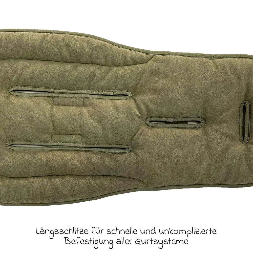 Bakside av Sommerinnlegg i frotté til barnevogn Olive Green - Kaiser