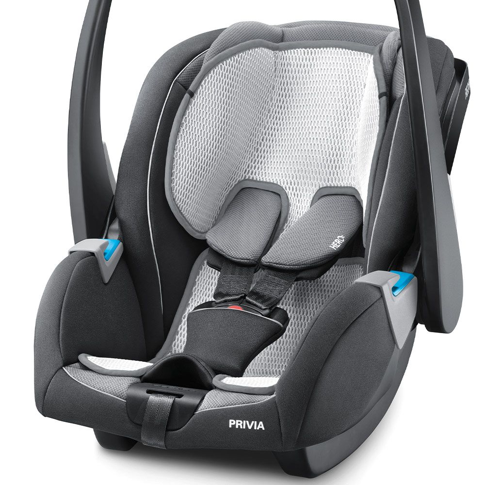 Sommertrekk for babystol Guardia og Privia, hvit/svart sett forfra