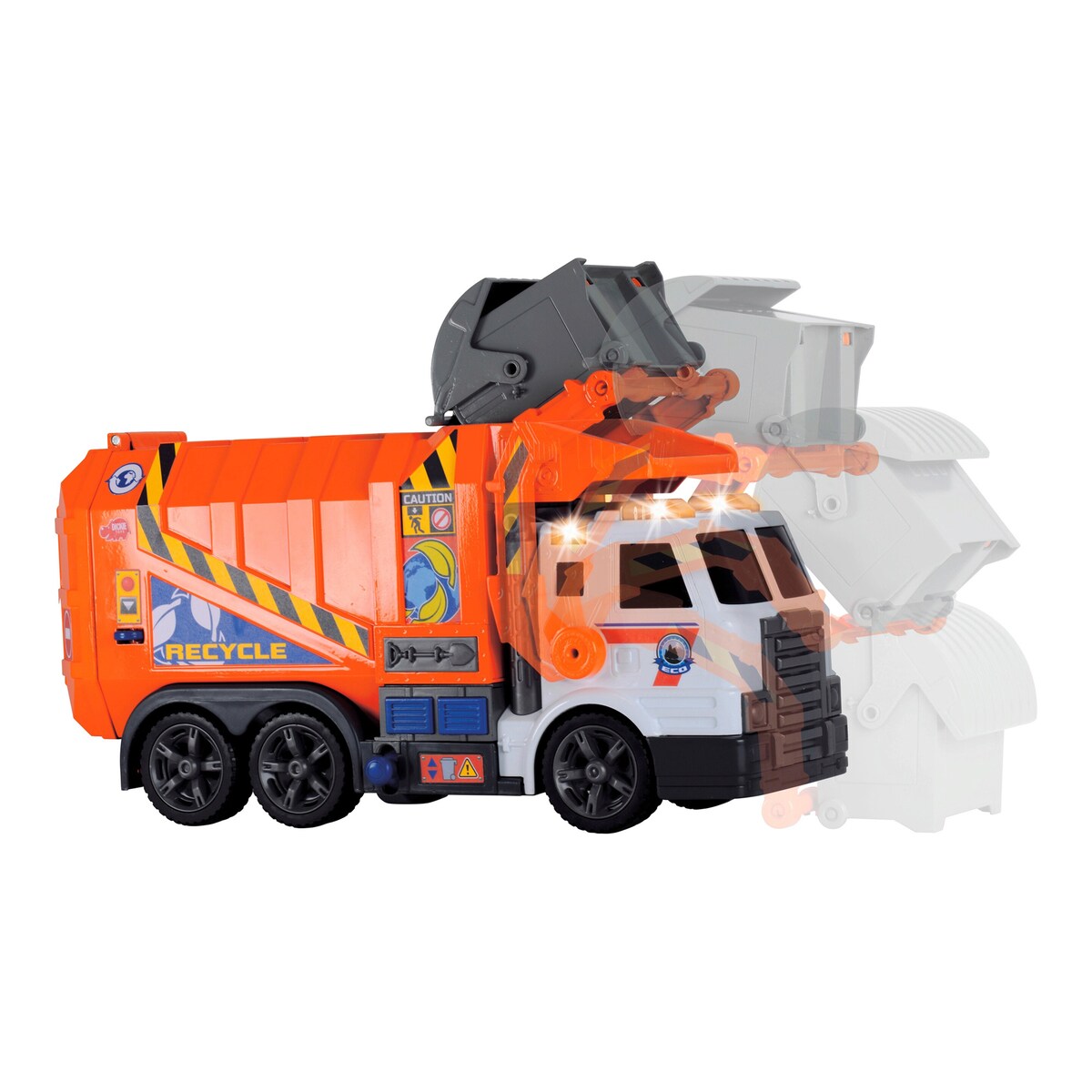 Søppelbil Garbage Truck med lyd og lys 46 cm sideprofil