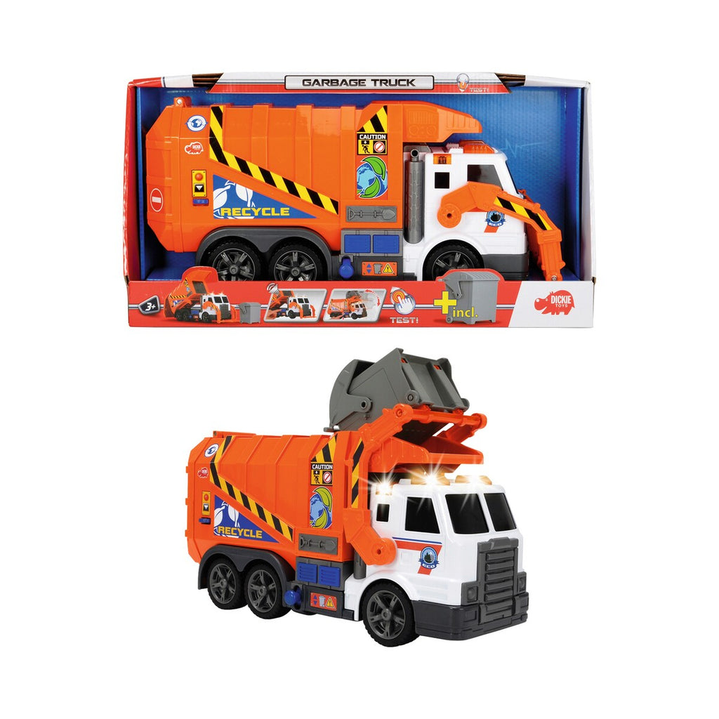 Søppelbil Garbage Truck med lyd og lys 46 cm sett ovenfra