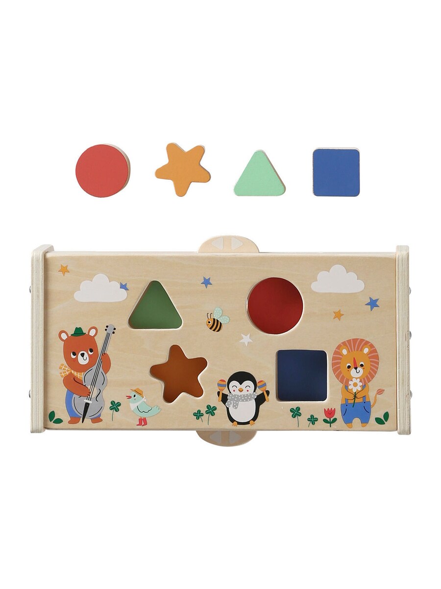 Sorteringsboks HAPPY ANIMALS i tre FSC forside med dyremotiv