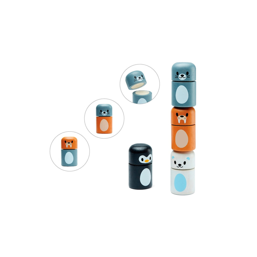 Sorteringsspill polardyr i tre 4 figurer montert sett