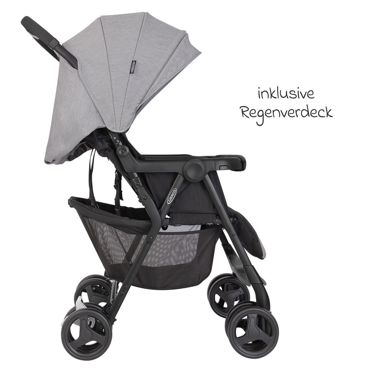 Søsken- og tvillingvogn DuoRider 12,1 kg sammenfoldet