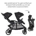 Nærbilde av sete og belte på Søskenvogn Evalite Duo 10 kg