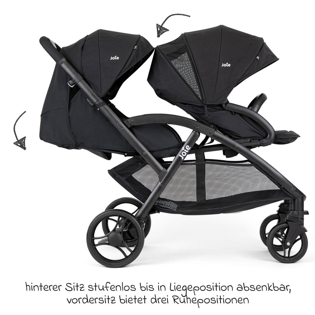 Sideprofil av Søskenvogn Evalite Duo 10 kg