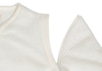 Nærbilde av stoffet på Sovepose med avtagbare ermer 90 cm Rib Ivory