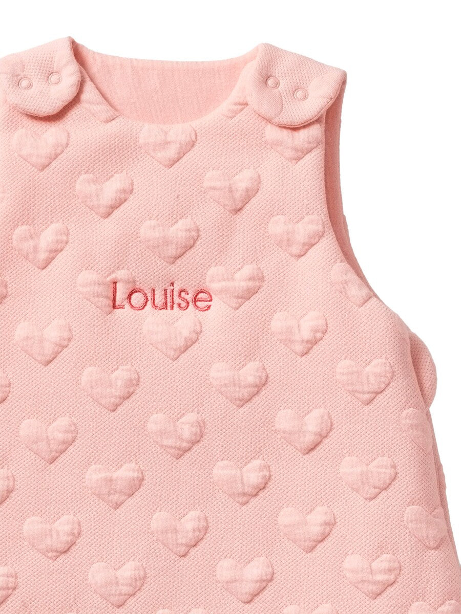 Nærbilde av glidelås og trykknapper på sovepose baby jacquard jersey TOG 2,5 Øko-Tex