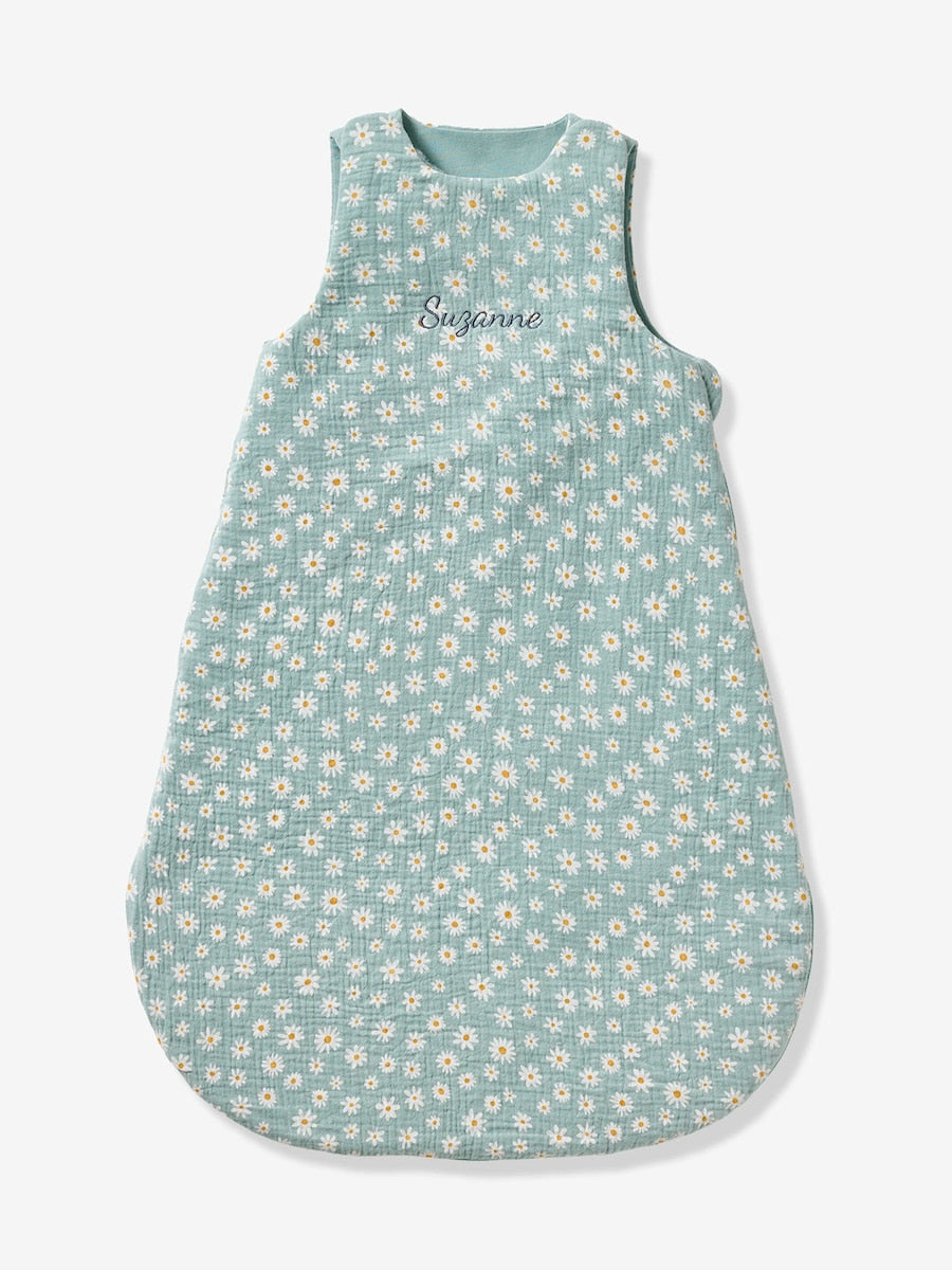Sovepose baby sommer musselin blomstermotiv TOG 1 forfra