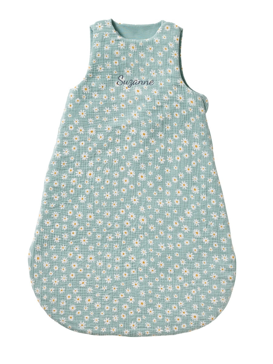 Sovepose baby sommer musselin blomstermotiv TOG 1 bakside