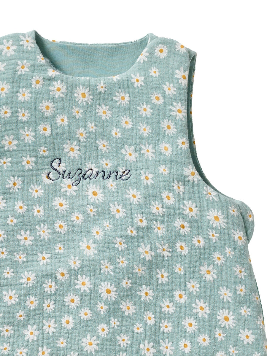 Sovepose baby sommer musselin blomstermotiv TOG 1 sammenfoldet