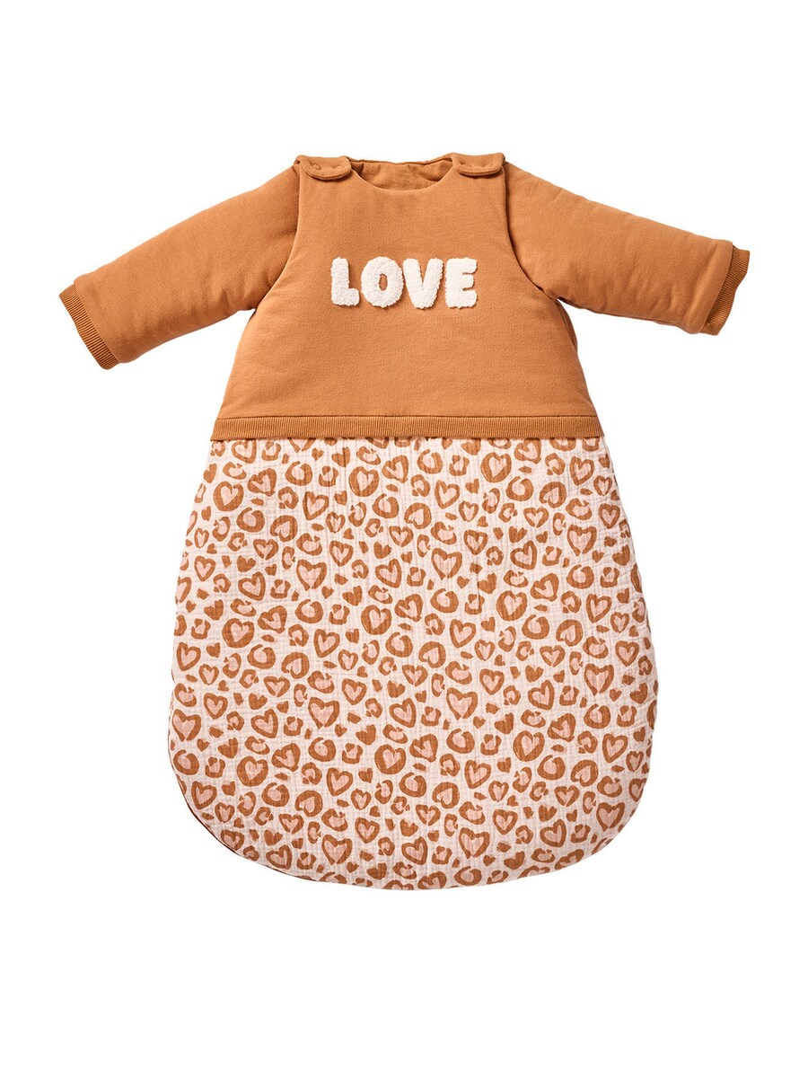 Sovepose for baby LOVELY LEO med avtakbare ermer forfra
