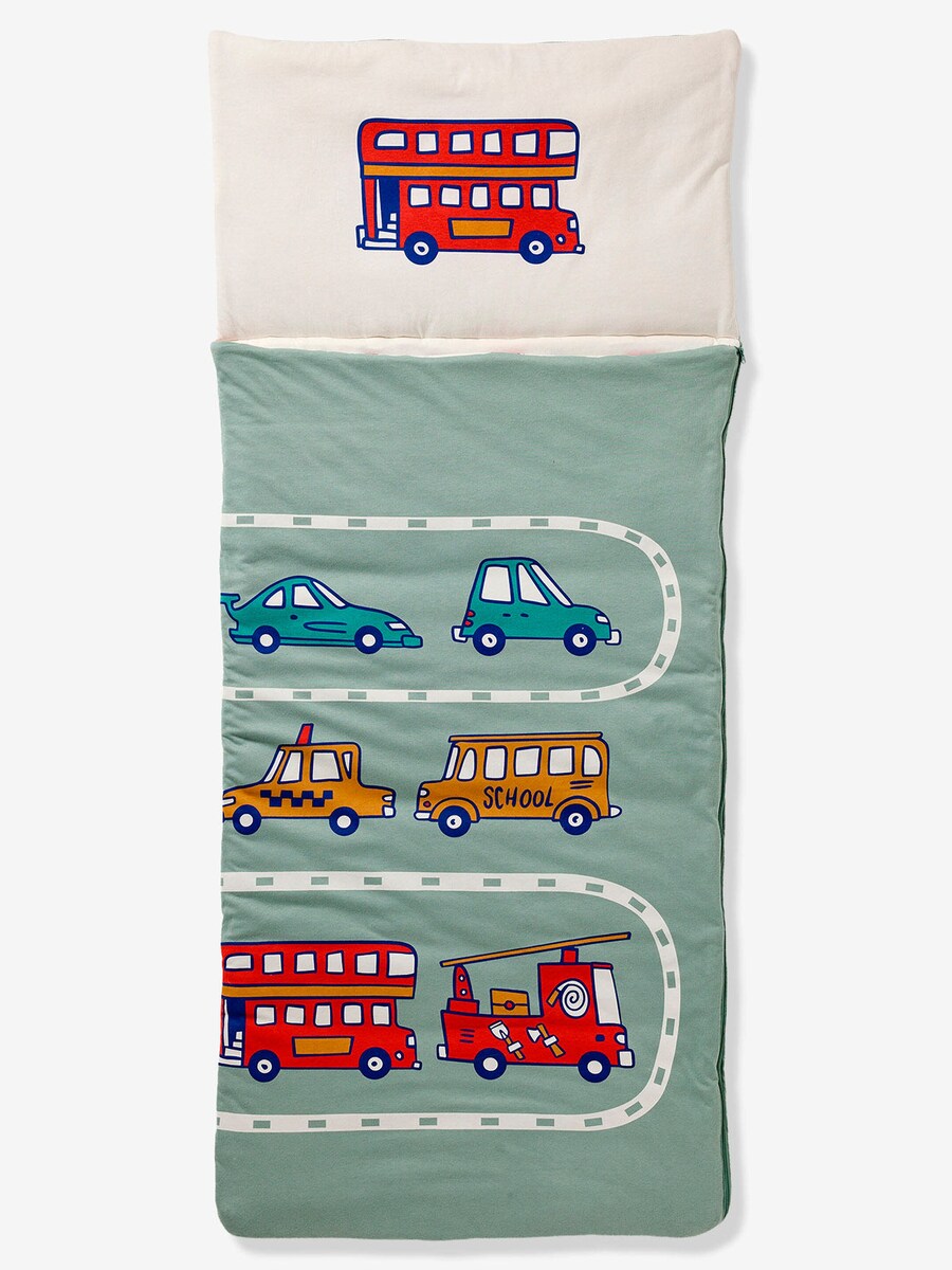 Sovepose for barn med bilmotiv 70x160 cm bomull bakside
