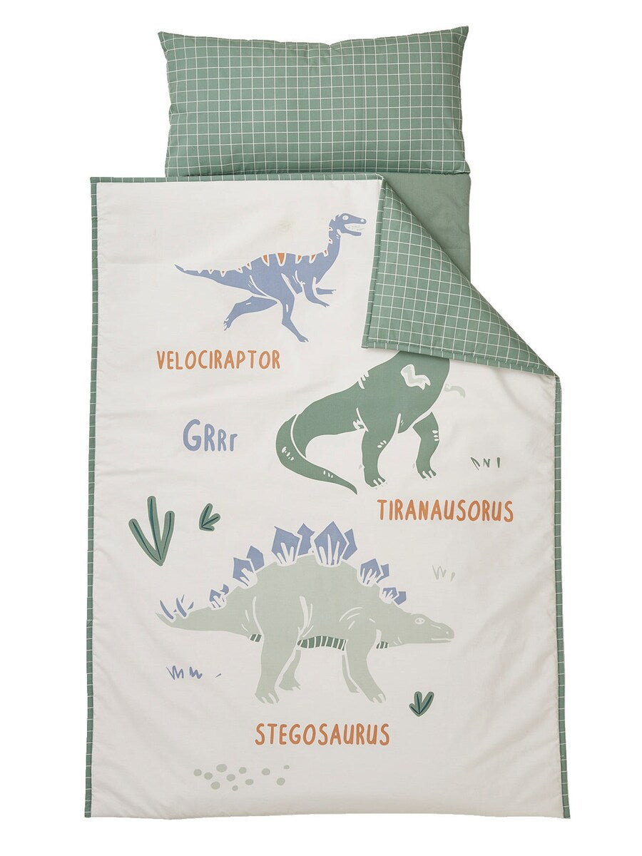 Sovepose for barn MINILI DINOSAURIER med madrass bomull forfra
