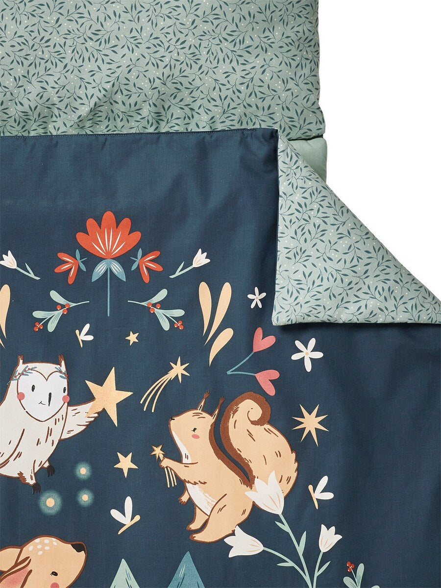 Detalj av Sovepose for barn Minili Magic Forest bomull med madrass
