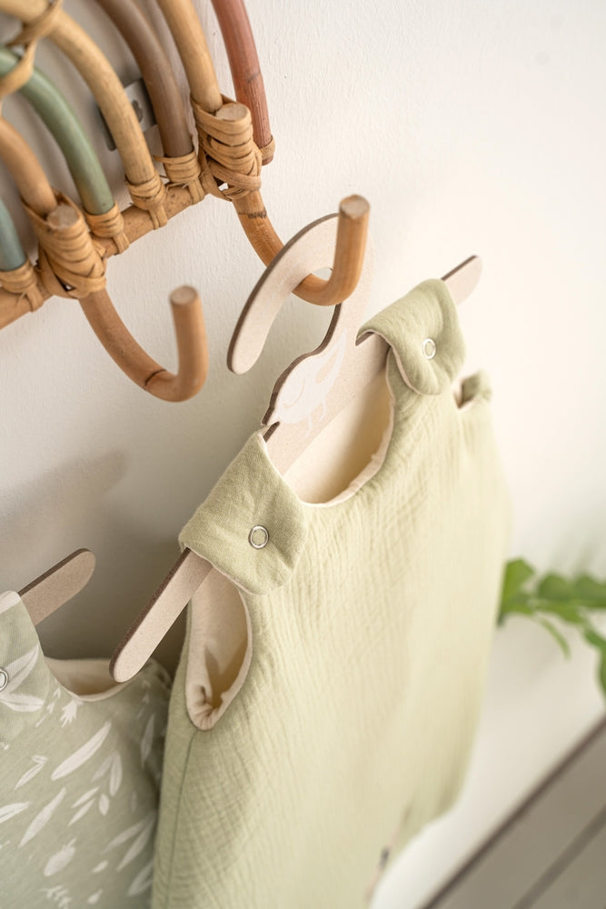 Sovepose musselin lime str 50/56 2.5 TOG lagt ut flat