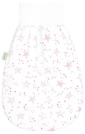 Sovepose sommer babykokong Scribble Stars rosa bomull forfra