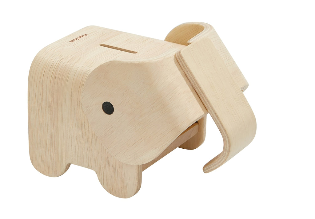 Sparebøsse elefant i tre forfra PlanToys