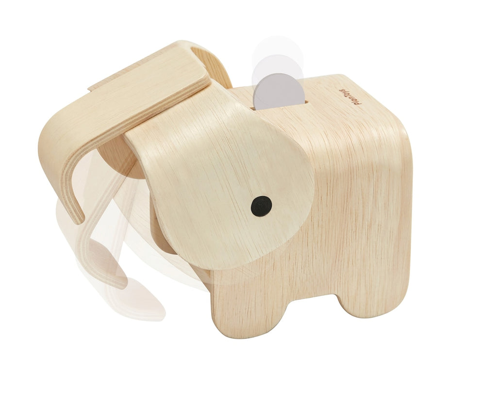 Sparebøsse elefant i tre bakside PlanToys
