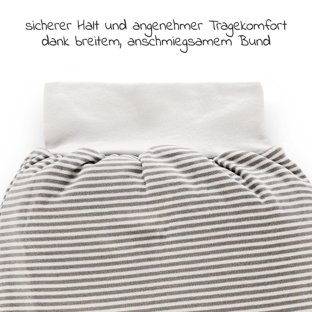 Detalj av stoffet på Sparkepose baby i bomull Oeko-Tex hvit taupe