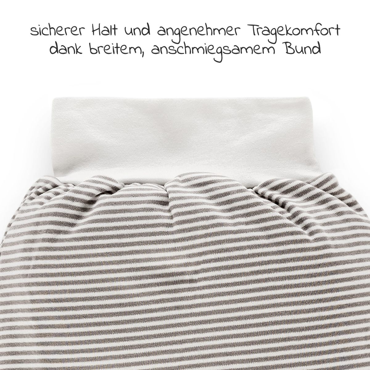 Detalj av stoffet på Sparkepose baby i bomull Oeko-Tex hvit taupe