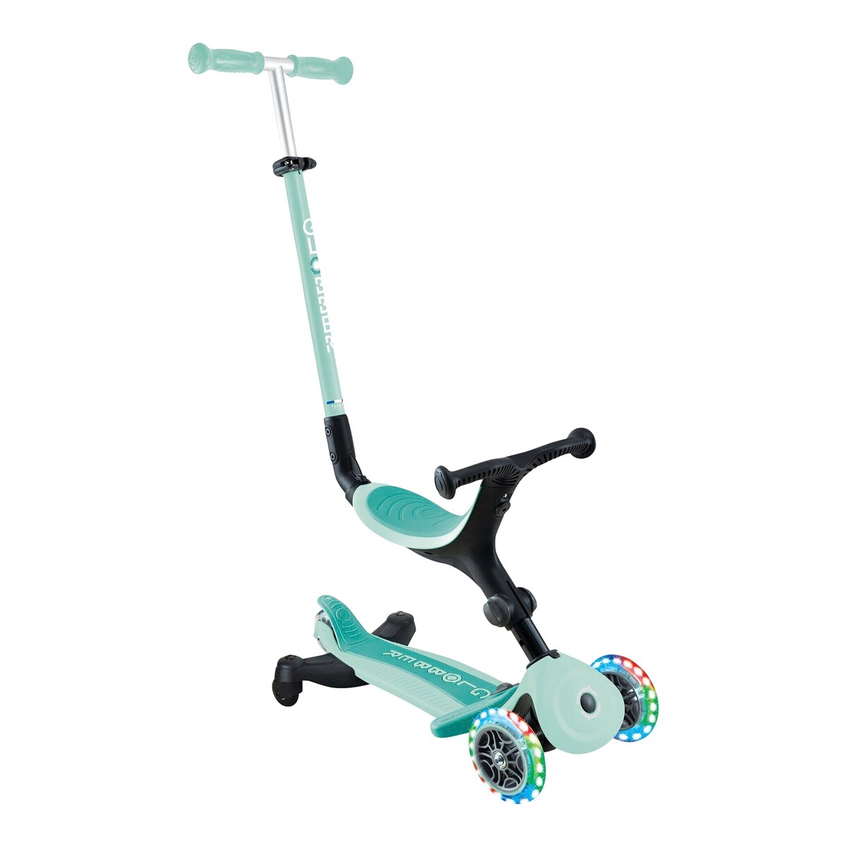 Sparkesykkel 3-i-1 Go-Up Active 360 med lyshjul forfra