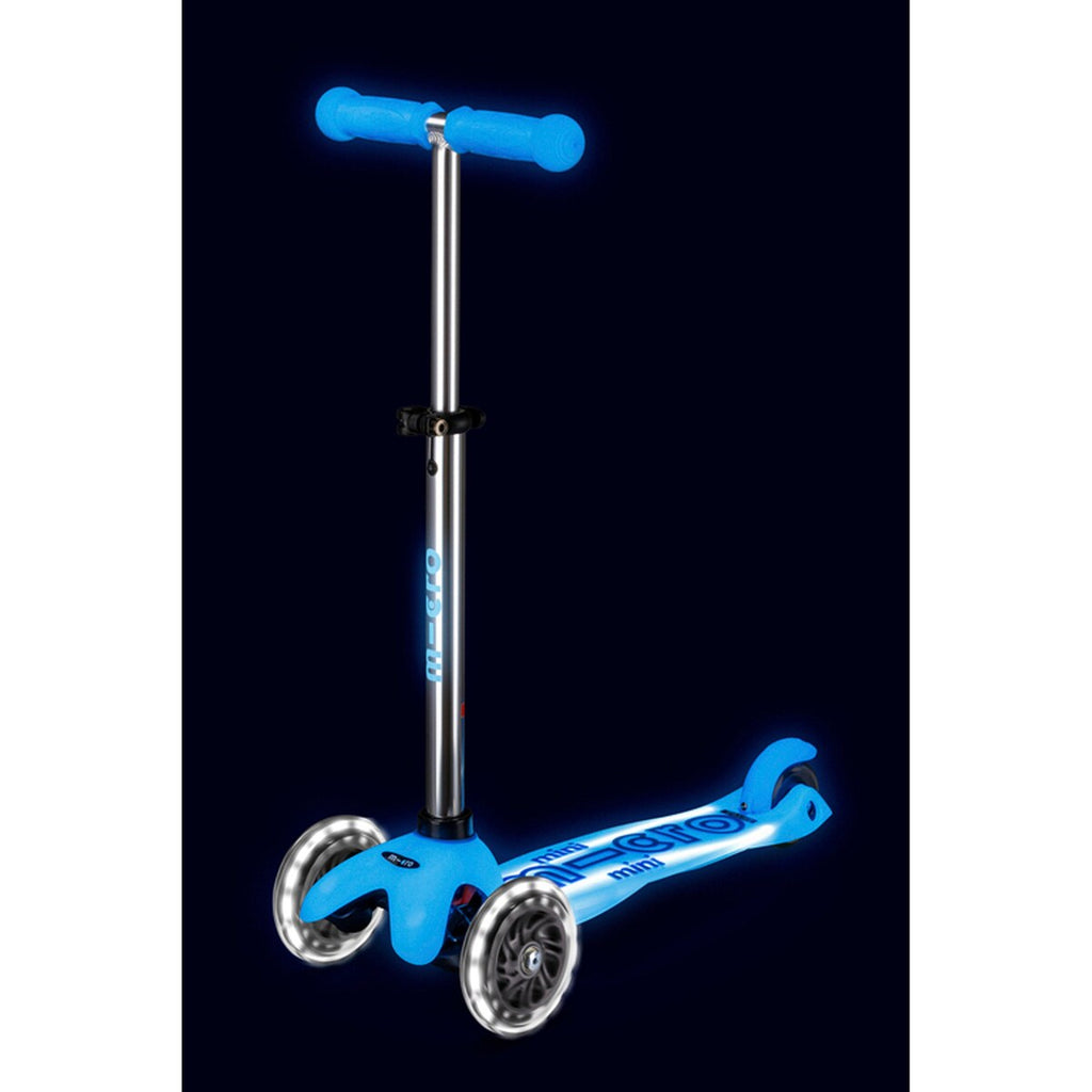 Montert Sparkesykkel mini micro deluxe glow LED plus med justerbart styre