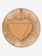 Speil hjerteform i papir 40 cm beige barnerom bakside med oppheng