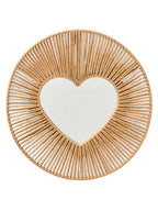 Detalj av speil hjerteform i papir 40 cm beige barnerom