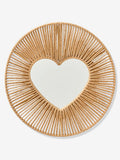 Speil hjerteform i papir 40 cm beige barnerom forfra