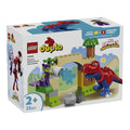 Spidey-Rex vs. Green Goblin 10463 forfra med figurer og flyver