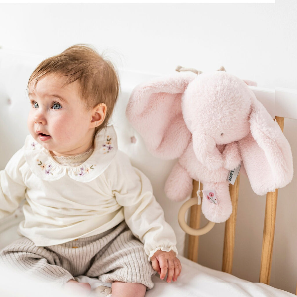 Spilledåse elefant FanFan 24 cm montert med bånd