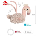 Spilledåse flamingo 16 cm fra fødsel - Fehn montert i barneseng