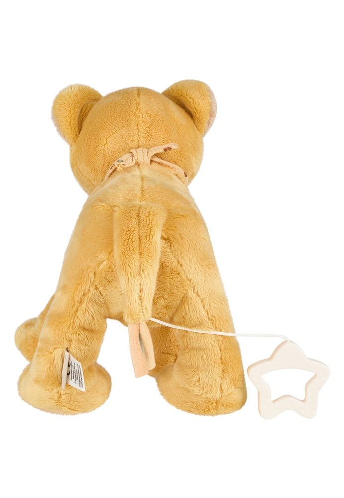 Spilledåse løve Leo L oker 22 cm bakside