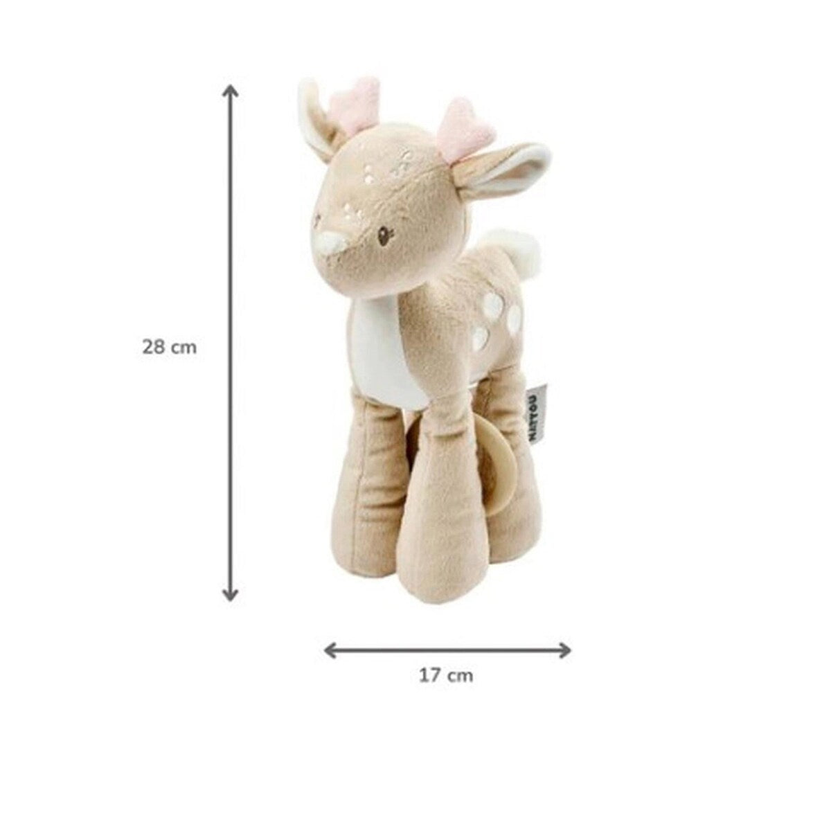 Bakside av spilledåse rådyrkilling FanFan 28 cm, frotté
