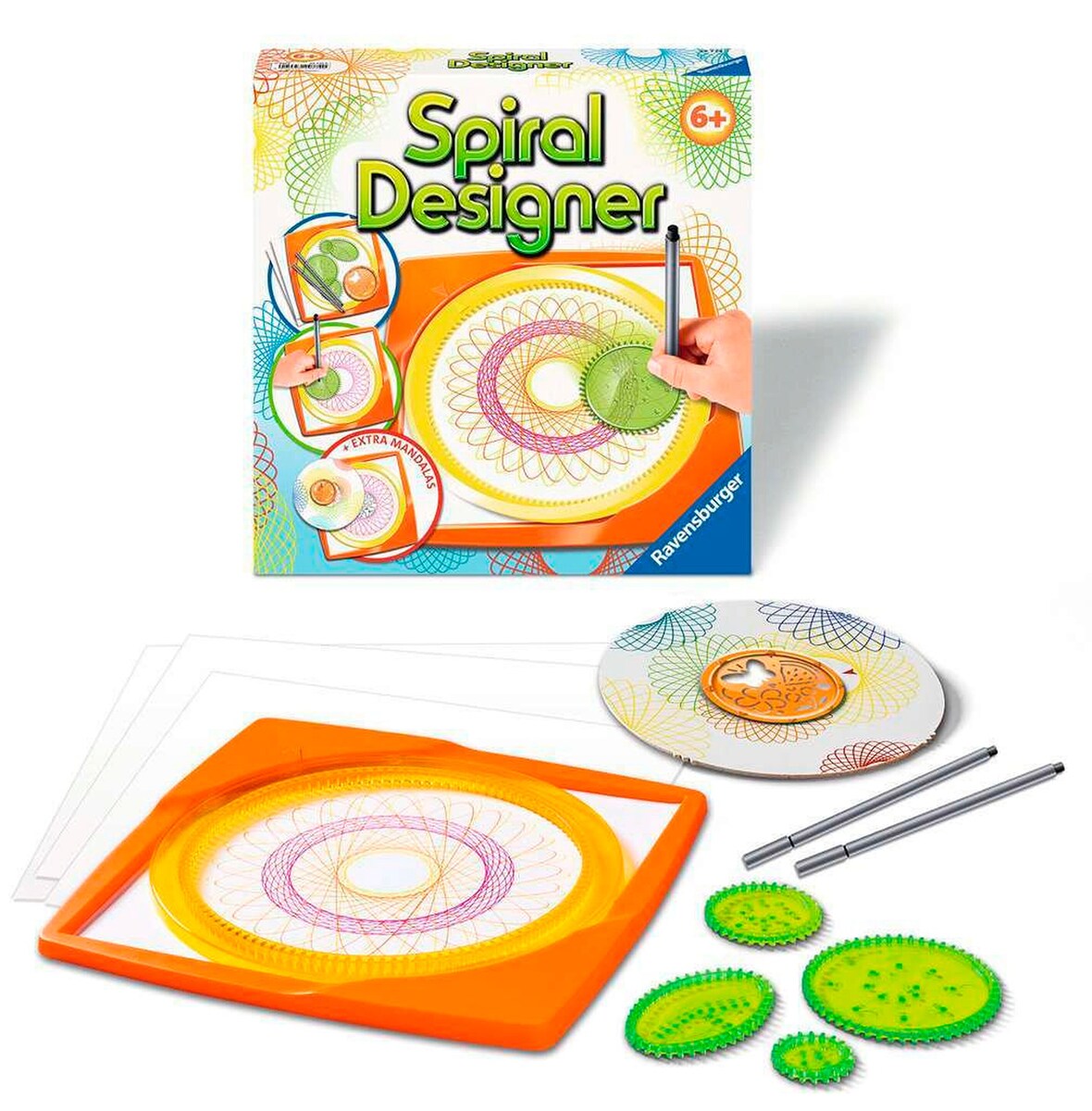 Spiral-Designer tegnesett med sjablonger bakside