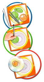 Spiral-Designer tegnesett med sjablonger deler