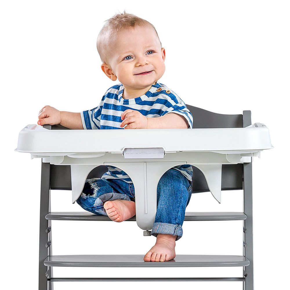 Spisebrett Alpha Tray 2-delt til Alpha barnestol hvit med avtagbart toppbrett