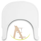 Spisebrett og bord for Arketa barnestol Click Tray hvit forfra