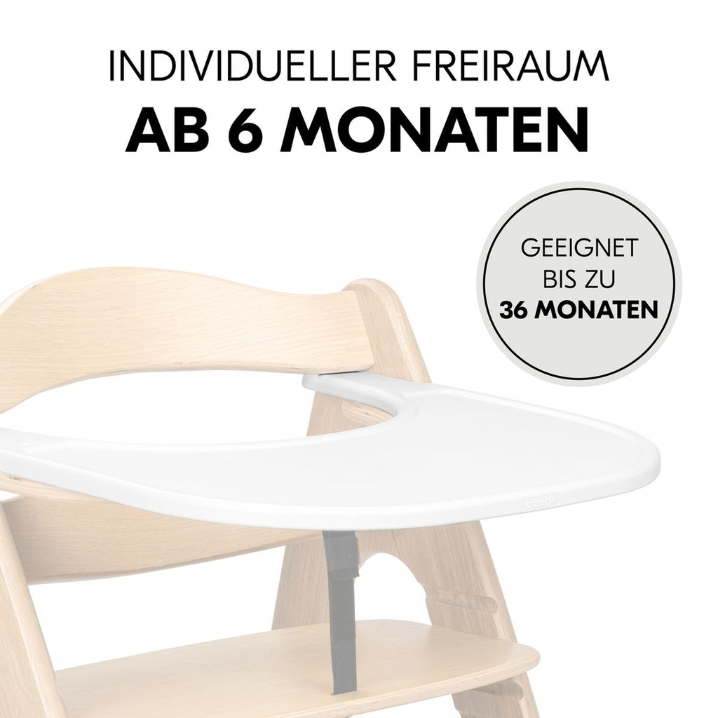 Montert spisebrett og bord for Arketa barnestol Click Tray hvit