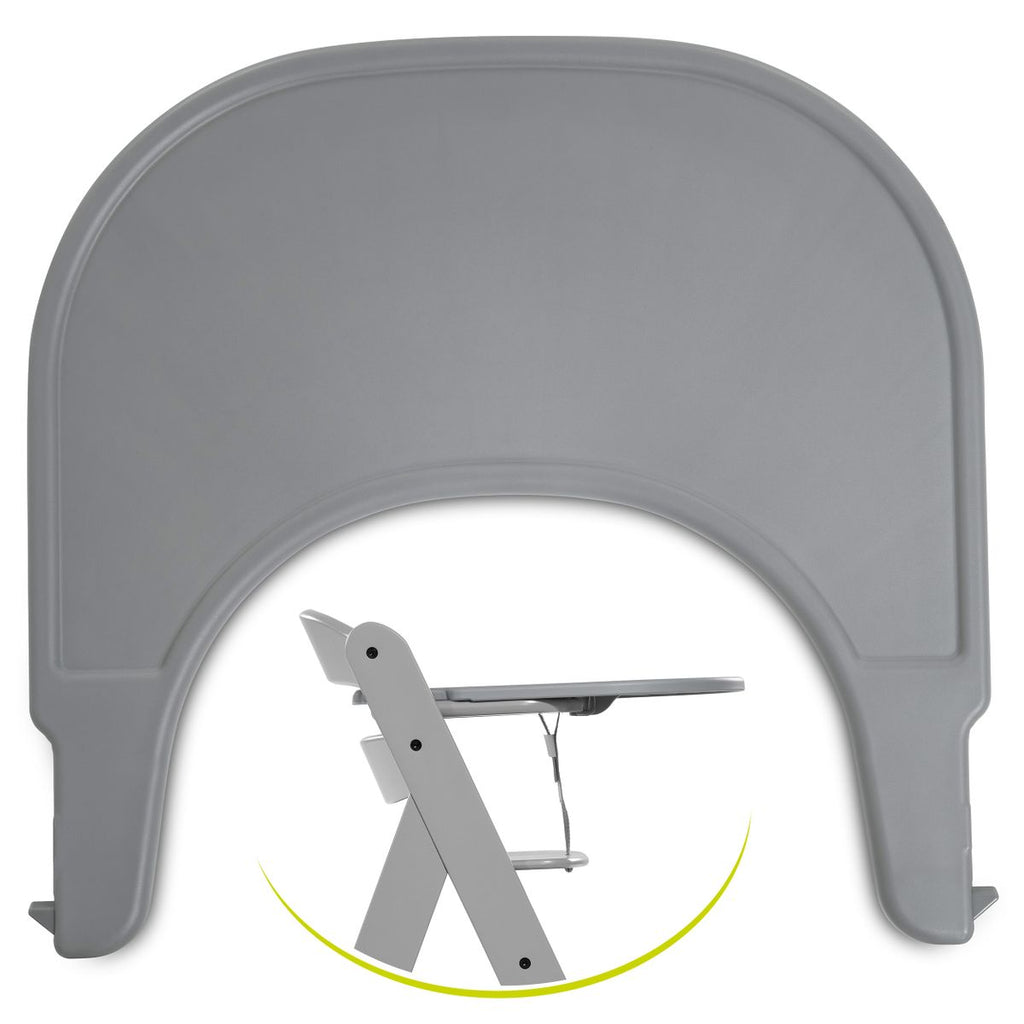Spisebrett og bord Click Tray til Alpha barnestol forfra